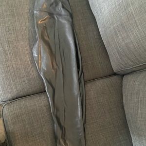 7 sisters black faux leather leggings